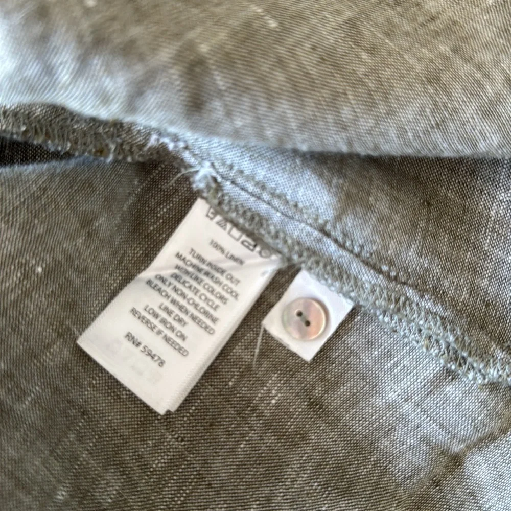 Artisan NY Khaki Green 100% Linen Dress Size Small - Picture 10 of 12